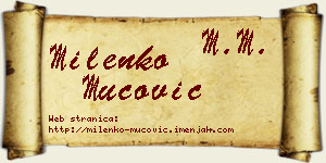 Milenko Mucović vizit kartica